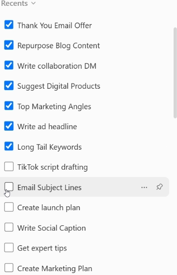 Topiarly Quick Select checkboxes in the ChatGPT sidebar